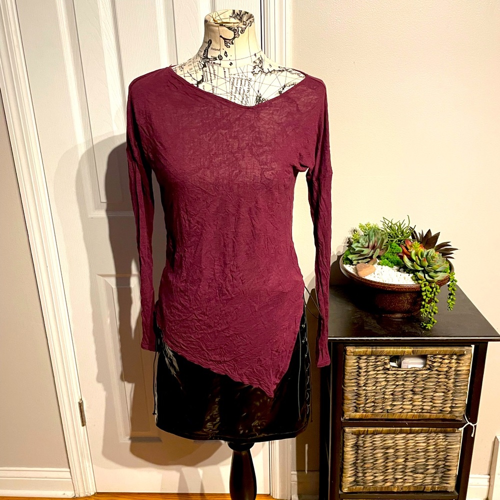 🤍Linen Vintage Y2k Asymmetric High Low Distressed Relaxed Fit Tired sheer blouse